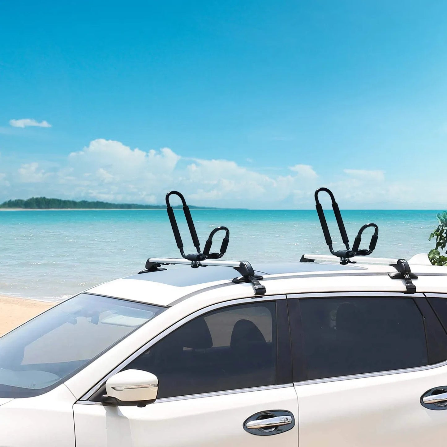 Universal Kayak Roof Rack J Bar, 1 Pairs-Bar Rack HD Kayak Carrier Canoe Boat Surf Ski Roof Top Mount Car SUV Crossbar