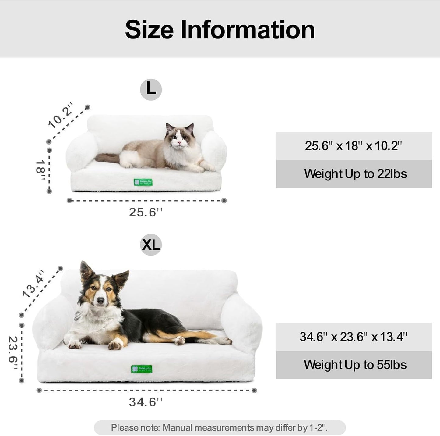 Orthopedic Dog Bed For Small Or Medium Dogs - 34.6 Inches Egg Foam Sofa With Removable Washable Cover & Non-Slip Bottom, Large, Beige